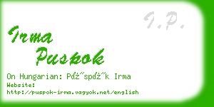 irma puspok business card